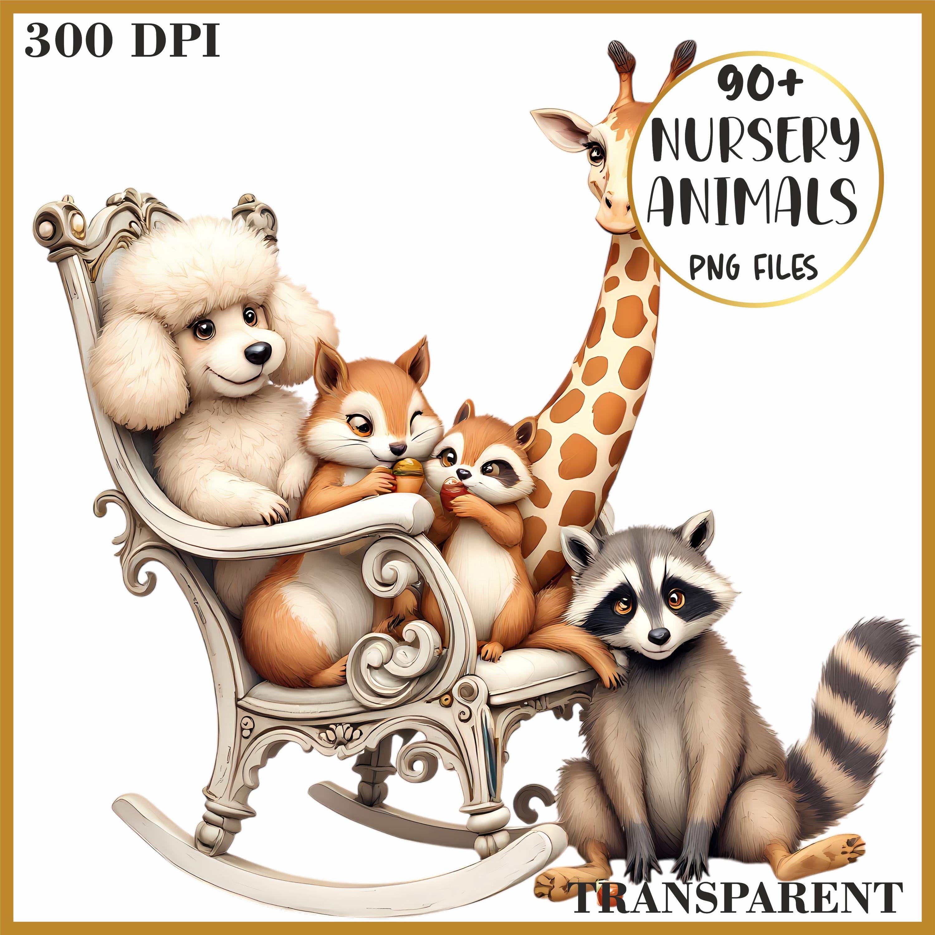 90+ Nursery Animals Clipart | Cute Baby Animal PNG Bundle | Transparent ...