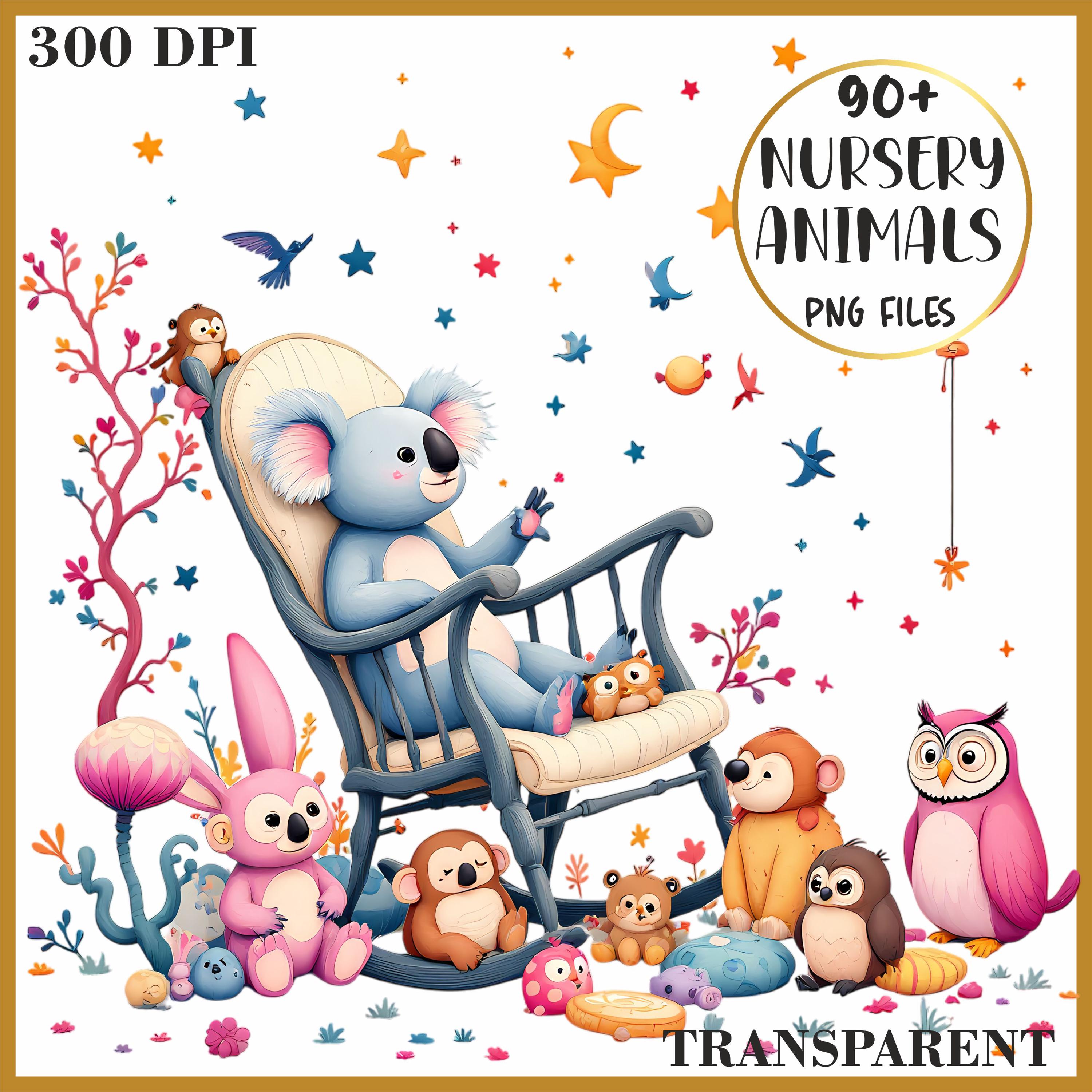 90+ Nursery Animals Clipart | Cute Baby Animal PNG Bundle | Transparent ...