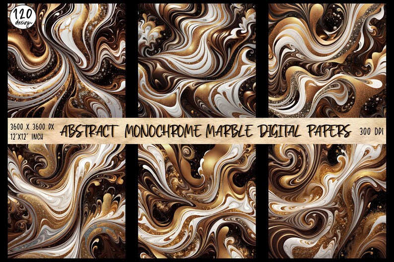 Monochrome Glitter Marble Agate Texture Background, 120 Abstract Marble