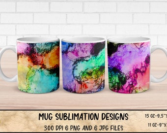 Abstract Gradient Mug Sublimation Designs, 15oz 11oz (Digital Download)