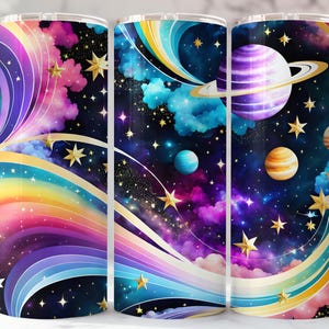 Fantasy Galaxy Tumbler Wrap, 20oz sublimatie, PNG, Cosmic Night Sky digitaal ontwerp voor gepersonaliseerde bekers