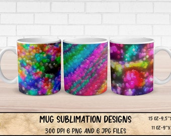 Abstract Colorful Bubbles Mug Sublimation Designs (Digital Download)