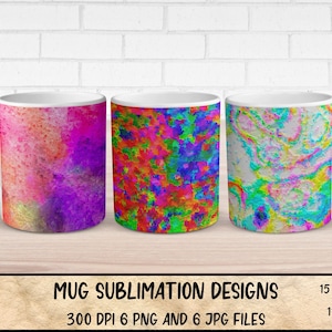 Abstract Colorful Mug Sublimation Designs (Digital Download)