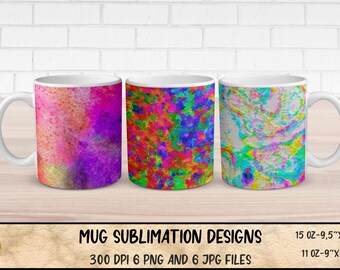 Abstract Colorful Mug Sublimation Designs (Digital Download)