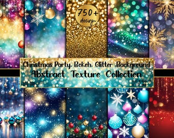 Christmas Glitter Background Bundle: 750+ Festive Bokeh Digital Papers (Digital Download)