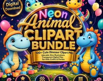 100+ Cute Dinosaur Clipart PNG | Adorable Dino Illustrations | Transparent Digital Files for Kids Crafts & Parties