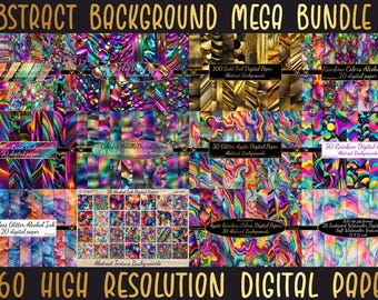 660 Abstract Texture Digital Paper: Alcohol Ink, Glitter, Metallic (Digital Download)