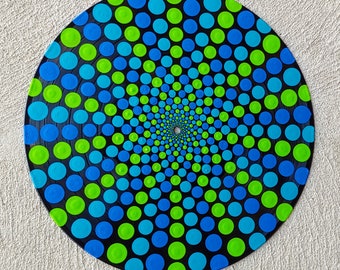 Custom Hyperspace Design: Acrylic Painted Dot Art Vinyl Record