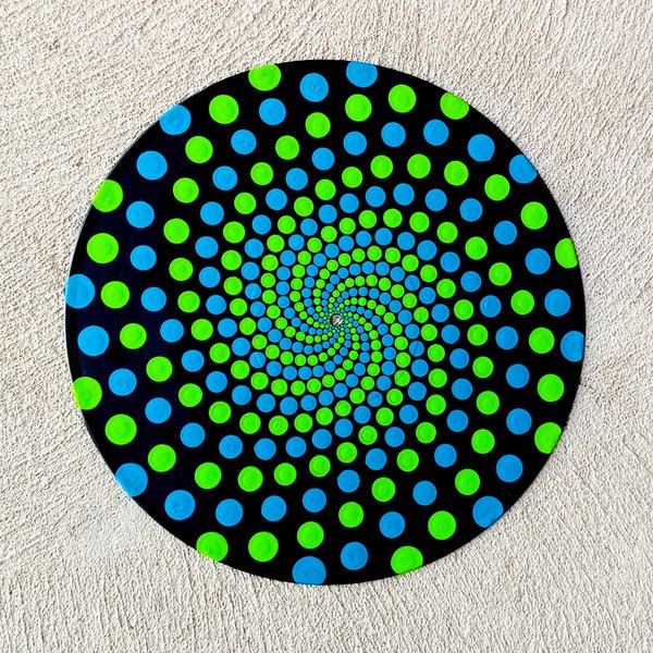 Custom Vortex Design: Acrylic Painted Dot Art Vinyl Record