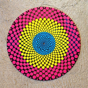 Pansexual Pride Flag: Acrylic Painted Dot Art Vinyl Record