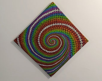 Flower Spiral: Dot Art Canvas 14x14"