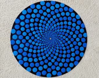 Custom Spiral Design: Acrylic Painted Dot Art Vinyl Record