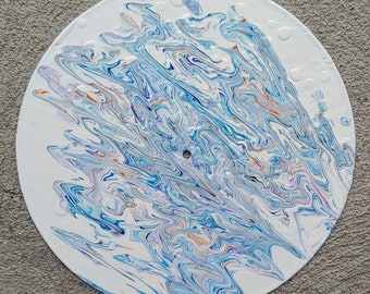 Snow Puddle: Pour Painted Vinyl Record