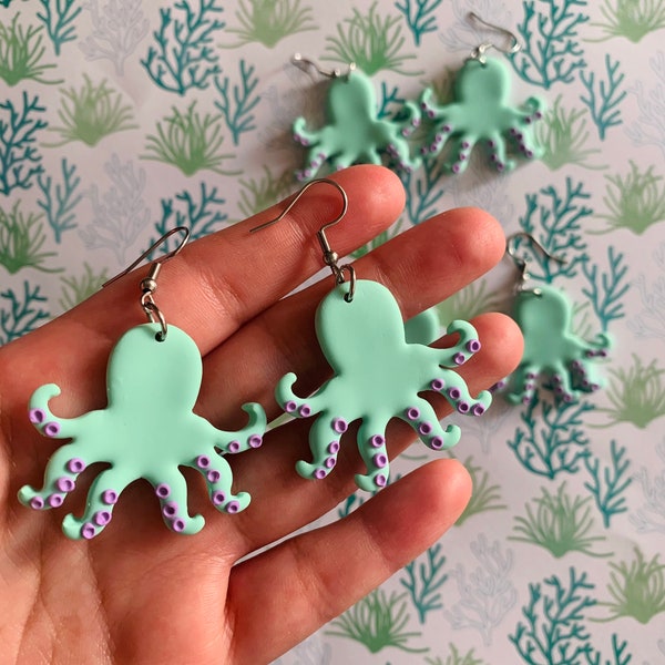 Realistic Squidward polymer clay earrings