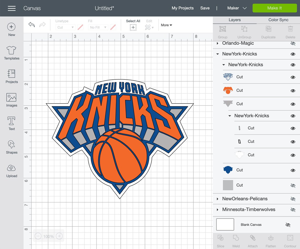 New York Knicks logo layered svg NY Knicks NBA logo perfect | Etsy