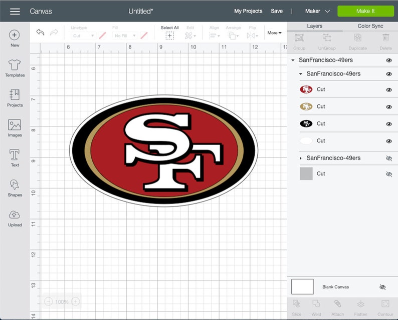San Francisco 49ers layered svg SF 49ers NFL logo perfect | Etsy