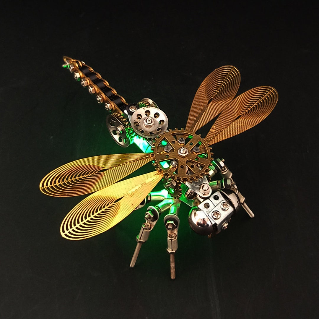 DIY Mechanical Dragonfly Kit 255pcs Metal Insect Puzzle Model Assembly