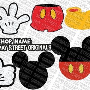 Mickeyy body Svg, Mickeyy ears svg, mickeyy gloves svg, Mickeyy body cutfiles, Mickeyy mouse svg, mickeyy svg, mickeyy birthday svg