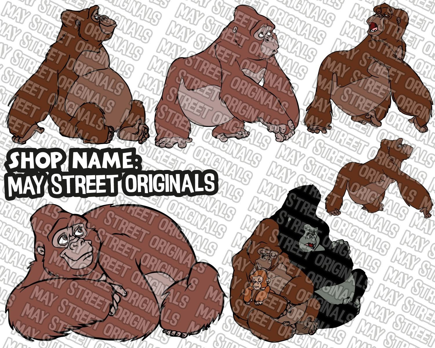 Kala Svg Kerchak Svg Tarzan Svg Tarzan Gorilla Svg Tarzan - Etsy