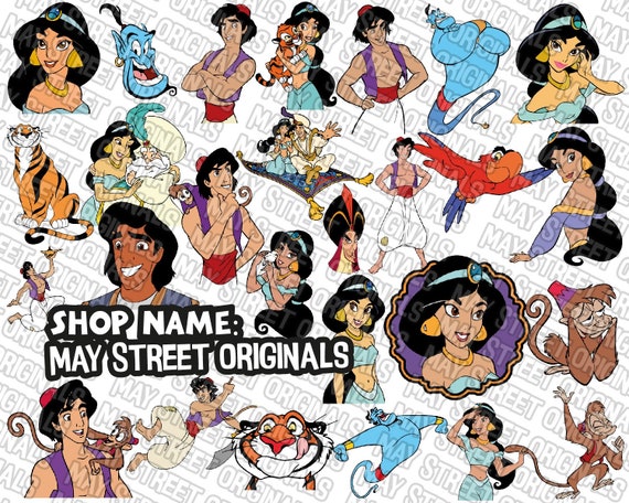 Aladdin Svg Genie Svg Jasmine Svg Disney Princess Svg Etsy