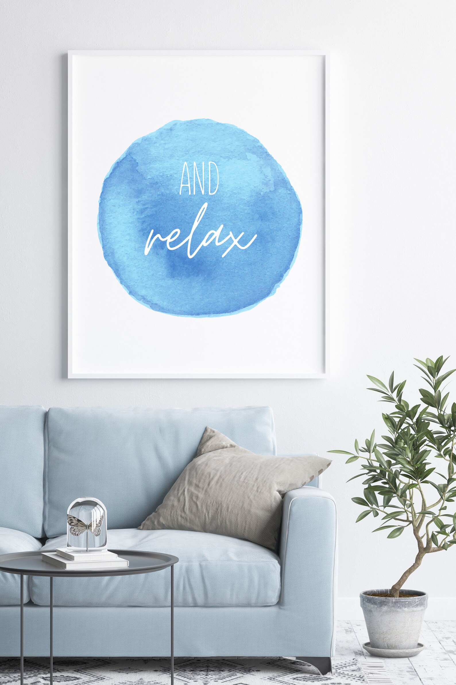 And Relax Watercolor Printable Art Instant Print Poster | Etsy