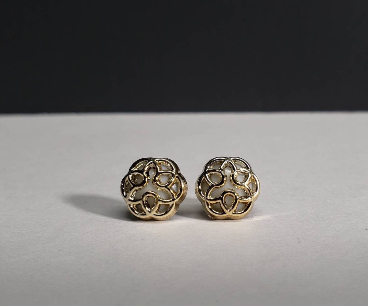 Tiny Gold Button Stud Earrings Stud Earrings Button Etsy Canada