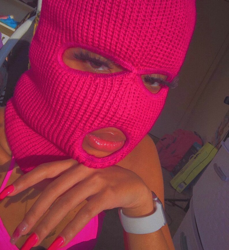 Deep Pink Ski Mask Deep Pink Balaclava Free Shipping Etsy