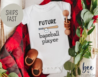 Future Baseball Player Onesie® | Pregnancy Reveal Onesie® | Cute Baby Announcement Bodysuit | I love Baseball