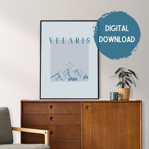 blue velaris night court | a court of thorns and roses (acotar), sarah j maas inspired, digital download, boho print, bookish quote