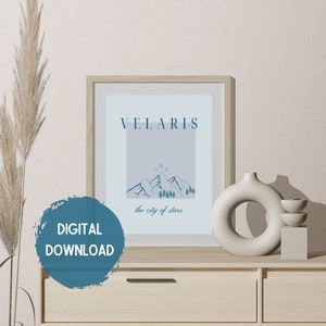 blue velaris night court | a court of thorns and roses (acotar), sarah j maas inspired, digital download, boho print, bookish quote