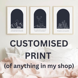 SJM multiverse prints customised | velaris, terrasen, lunation, crescent city, acotar, tog, sarah j maas inspired, digital download