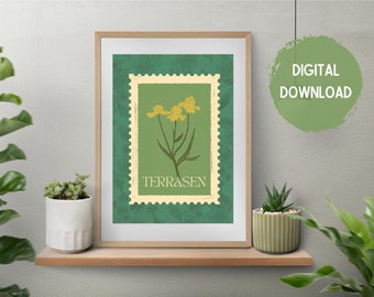 impresión de sello terrasen / trono de vidrio, sarah j maas inspirado, descarga digital, arte de pared, impresión de arte, booktok, impresión boho, cita libresca