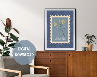 velaris stamp print | a court of thorns and roses (acotar), sarah j maas inspired, digital download, wall art, boho print, bookish quote