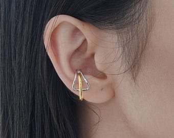 Ear Cuff, Sterling Silver Cuff Earrings No Piercing, Conch ear cuff,Hoop Earrings,Fake Piercings,Wrap Earring,Unique Ear Cuff,Gift for her