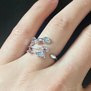 925 Sterling Silver Tulip Flower Stacking Ring,Open Flower Ring for Women ,Handmade Enamle , Valentine's Day Gift for Wife,Best Friend Gift