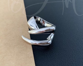 Anillo de garra, anillo de plata esterlina, anillo steampunk, anillo de bruja, anillo gótico, anillo punk, anillo para él, anillo genial ajustable, anillo de motociclista, regalo para ella