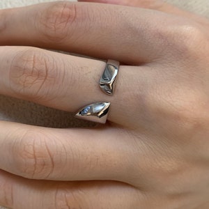 Sterling Silver Open Ring, Geometry Angular Ring,Rose Gold Ring, ,Cool Ring,Simlp silver ring, Minima Ring, Layer Ring, Unique Gift