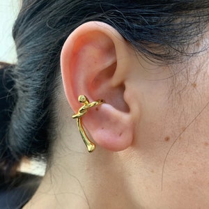Sterling Silver knot ear cuff, No piercing ear cuffs,  Conch ear cuff,Gold Cuff earrings,Ear jacket,Wrap Earring,Ear Climber,Unique Gift
