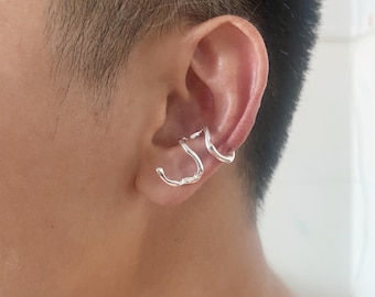 Ear Cuffs No Piercing with Sterling Silver,Cuff Earring,Gold Ear Cuffs,Abstract Conch Ear Cuffs,Simple Unisex Ear Cuff,Birthday Gifts
