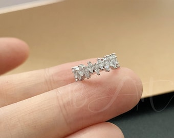 Marquise CZ Dimone Earcuff geen piercing: 925 sterlingzilveren kraakbeen manchetoorbellen, huwelijkscadeau
