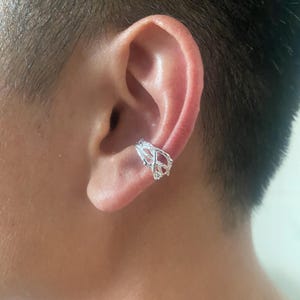 Tak zilveren oor manchetten geen piercing, twijgen manchetoorbel, zilveren manchet ketting oorbellen, single one conch oorbellen, bruiloft verjaardagscadeau voor uniseks