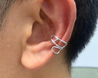 Irregular Cartilage Ear Cuff Non Pierce: Sterling Silver Conch Cuff Earring,Gift for Her
