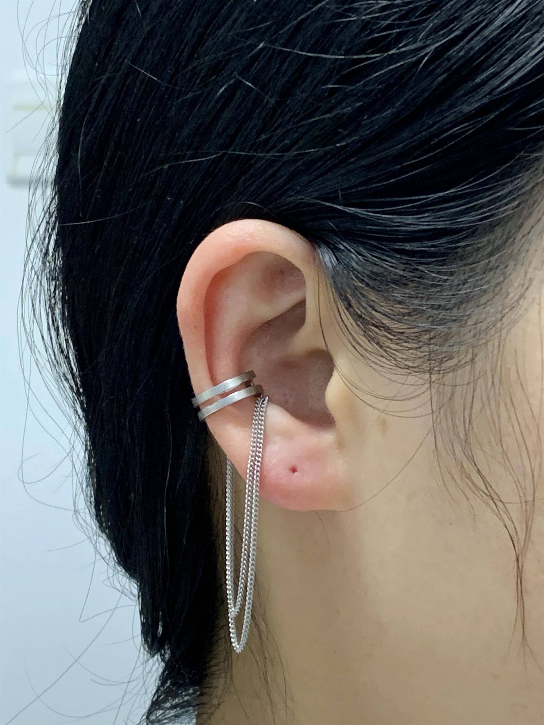【here's】SPINAL DOUBLE PIERCE Halo Double Post Earring, Double Piercing Earrings, Multiple