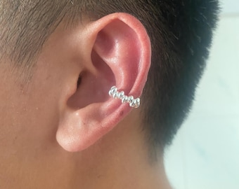 ORAZIO 3-4 Pezzi Orecchini a Polsino in Argento Sterling 925 Non-Piercing Orecchini a Polsino a Conchiglia Falsi Helix ipoallergenici Orecchini a Polsino Non Trafitto Cartilagine Donne