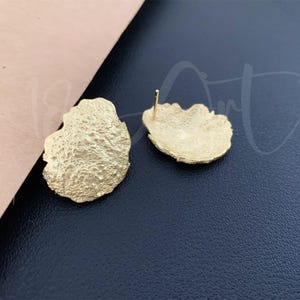Gold Plated Texture Stud Earrings,Sterling Silver Irregular earrings for Women,Geometric Stud,Minimalist Simple Earrings,Statement Earrings