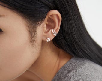 Silver Ear Wrap,Conch Ear Cuff Earrings,Silver Ear Cuff,No Piercing ,Sterling Ear Clamps,Cartilage Earrings,Helix Cuff,Gift for her