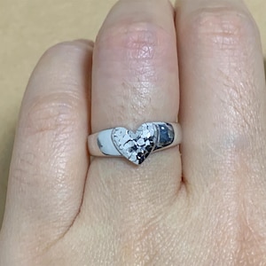 925 Silver Love Heart Ring, Hammered Heart Ring for Women, Dainty Promise Ring ,Stacking Ring,Wedding Valentines Gift For Her