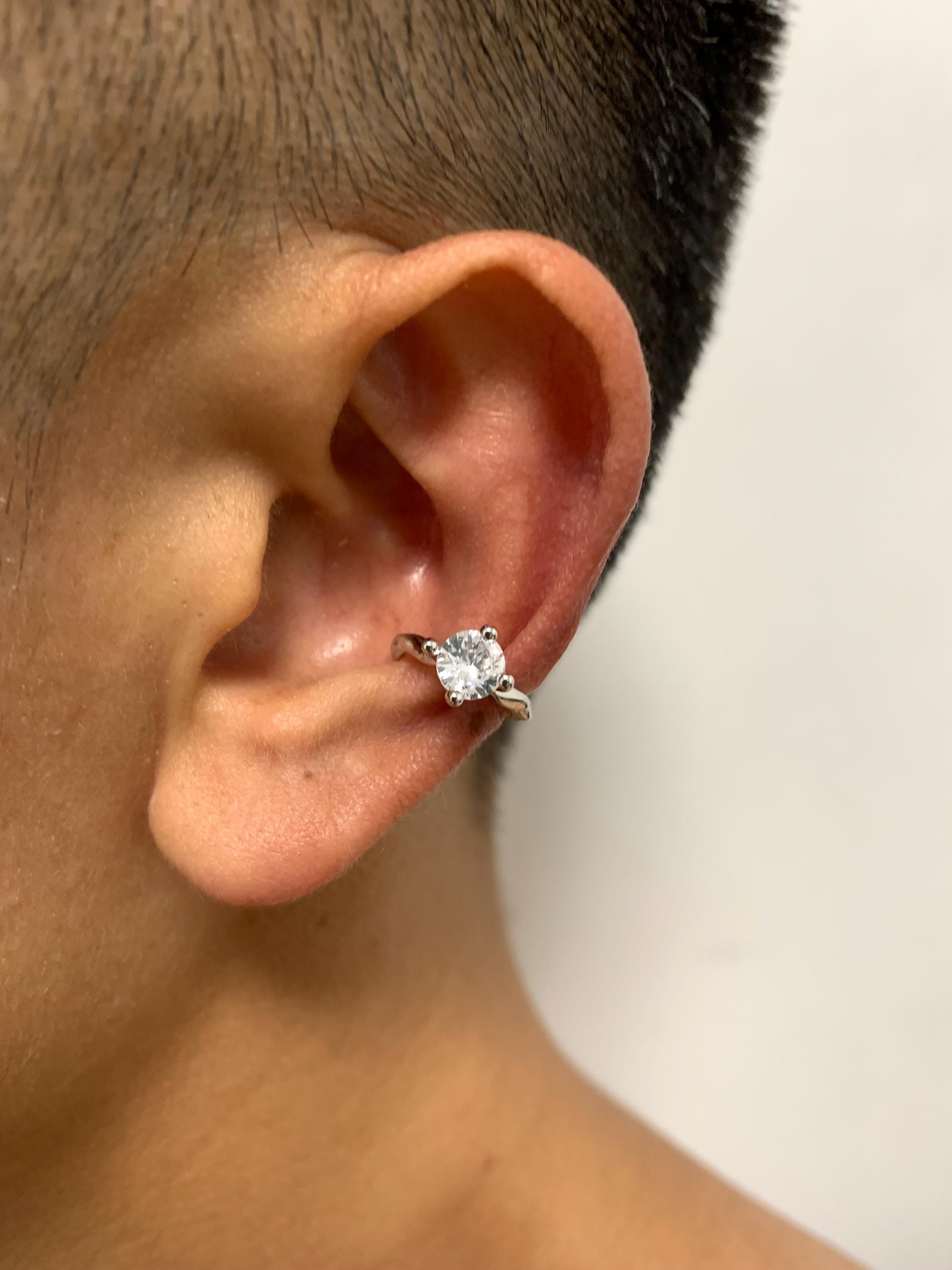 0.5カラット CZ ダイヤモンド イヤーカフ ピアス不要、925