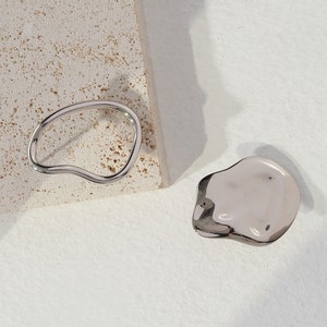 Asymmetric silver earrings, Irregular Earrings, Minimalist Texture Earrings, Modern Stud Earrings,Unique Stud Earrings,Earrings for Women