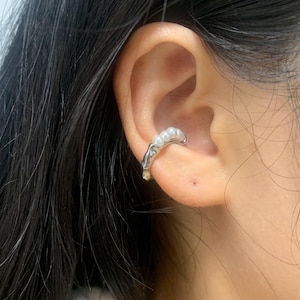Ear Cuff Non Pierced Earring with Sterling Silver ,Pearl Warp Earrings,Ear Cuff For Women,Conch Ear Cuffs,New Year Wedding Mom Gifts